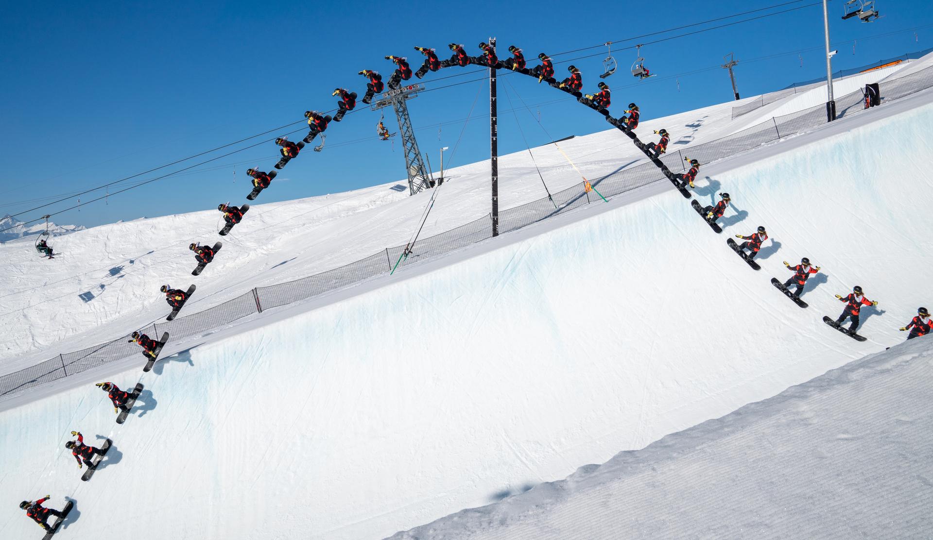 Snowboard Weltrekord Superpipe Laax Wintersport Aktien Weiße Arena Gruppe